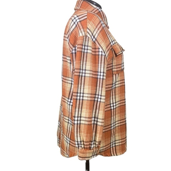 Ninexis women’s 2X Full Size Plaid Collared Neck Button-Down Jacket Terracotta - Picture 5 of 9